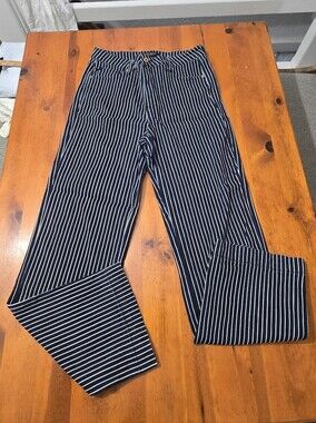 Judy Blue Size 13/31 Blue And White Stripe Straight Legged Jeans Jb88751